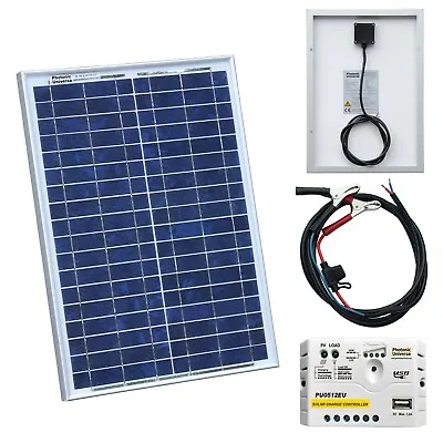 20W Solar Panel Kit With Controller For Camper / Caravan / Boat 20 Watt Charger • £69.99