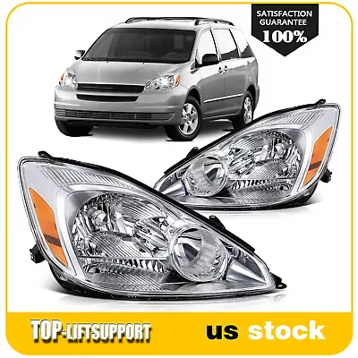 Fits 2004-2005 Toyota Sienna CE/LE/XLE Chrome Headlights Assembly Left+Right • $119.99