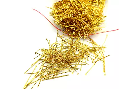 1000 Brass Coloured Head Pins 30mm Chandelier Crystal Joiners Bag Of 1000 Pins • £18.95