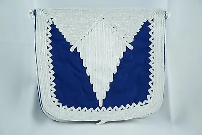 Moroccan Purse Handbag Shoulder Bag Embroidered Made In Morocco Blue & Rust • $4.99