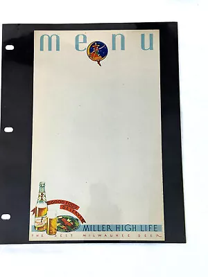 Miller High Life Beer - Milwaukee WI - Vintage Menu Sheet • $9.99