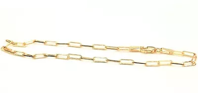 9CT GOLD ANKLE BRACELET  ANKLET 10 Inch PAPER CLIP CHAIN HALLMARKED 9 CARAT GOLD • £99.24