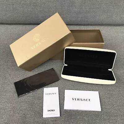 Versace Sunglass Case With Box Hardshell White Gold Clamshell Hard Case I • $12.14