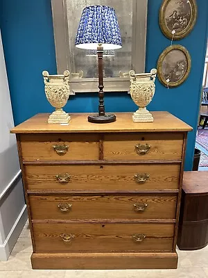 Antique Edwardian Pitch Pine Chest Of Drawers • £365