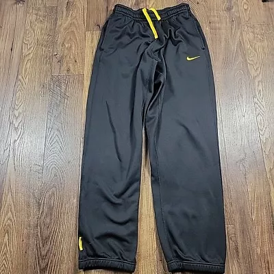 Nike Livestrong Pants Mens Medium Black Yellow Swoosh Therma Track 30  Inseam • $18.75