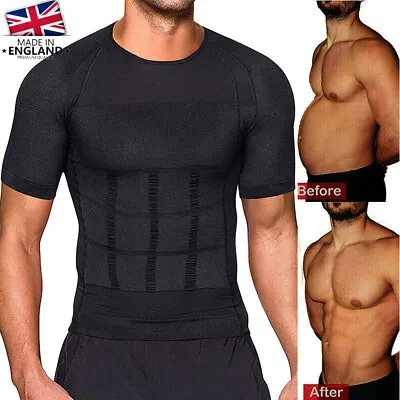 Men's Muscle Compression Vest Body Shaper Lightweight Summer Slim Top UK • £6.99