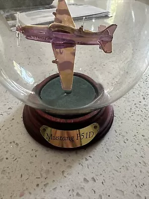 Mayflower Glass Gilded Gold Mustang P51D Small Globe Code No. AM 153G Box Damage • $30