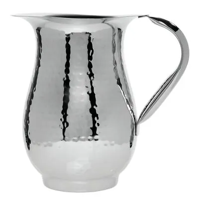 HUBERT® Water Pitcher 64 Ounce With Hammered Finish Stainless Steel • $38.72