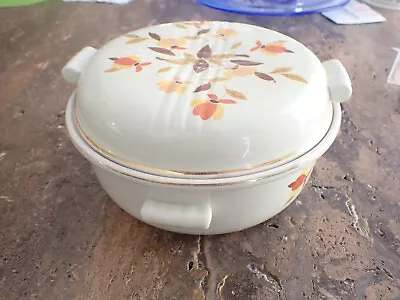 Vintage Jewel Tea Autumn Leaf Covered Casserole Hall's Superior Kitchenware • $25