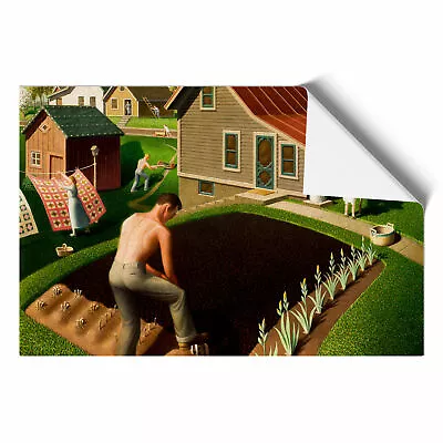 Spring In Town By Grant Wood Wall Art Print Framed Canvas Picture Poster Decor • £16.95