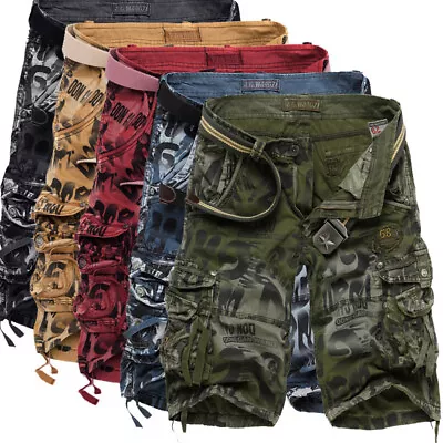 Mens Summer Overalls Shorts Military Camouflage Cargo Casual Pants  Fashion • $32.38