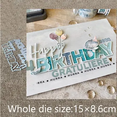 Happy Birthday Metal Cutting Dies Scrapbooking Album Card Making Embossing Craft • £2.99