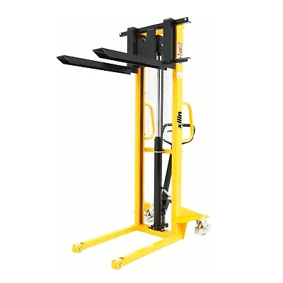 1100lbs Manual Pallet Stacker 63 In. Lifting Hydraulic Hand Stacker Fixed Legs • $1203