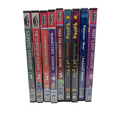 Lot Of 9 Pokémon DVDs - Pokémon Advanced Challenge Elements Heroes 4Ever • $24