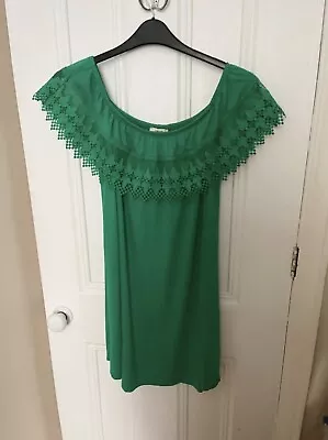 Women’s Papaya Green Lace Summer Dress Size Medium Vgc • £5