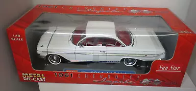 1/18 Sun Star 1961 Chevrolet Impala Ss 409  2 Door White #2102 Old Stock As New • $229.99