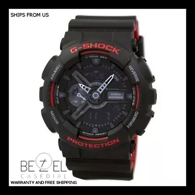 Casio G-Shock GA-110HR-1ADR Black Red Analog Digital Mens Watch GA-110 200M WR • $71.97