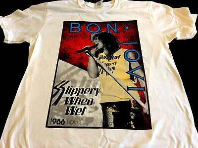 £7.50 • Buy BON JOVI Slippery When Wet 1986/87 Tour T SHIRT Large Mens New