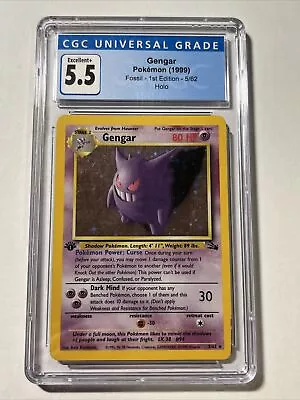 Gengar Holo 1st Edition - Fossil 5/62 WOTC Pokemon 1999 - CGC 5.5 • $90