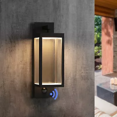 Motion Sensor Outdoor Wall Light LED Wall Sconce Black Mount Waterproof Exter... • $69.99