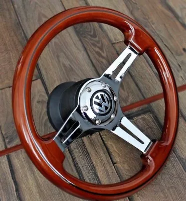 Steering Wheel Fits For Wood VW Golf Jetta Corrado Mk1 Mk2 Caddy Scirocco  73-88 • $225.81