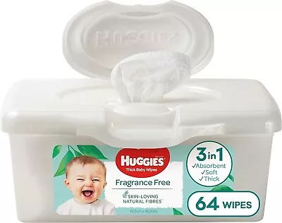 Huggies Refillable Baby Wipes Tub 64 Count | FREE SHIPPING NEW • $14.40