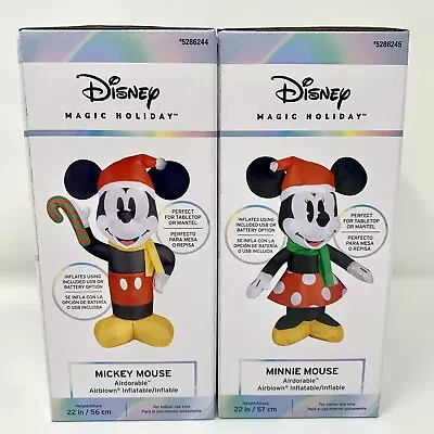 Disney Mickey Mouse Minnie Christmas Tabletop Inflatable 22” • $39
