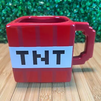 MINECRAFT TNT Coffee Mug Cup 8 Oz Ceramic Red White Black EUC Zak! • $15