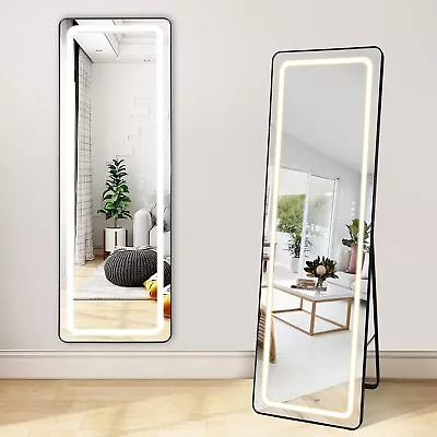 63 X20  Floor Mirror Full Length Mirror With LED Lights Wall Mount  Or Standing • $202.88