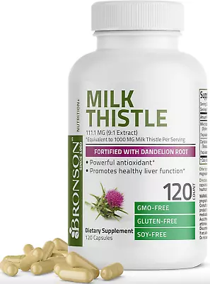 Milk Thistle Extract 1000MG With Dandelion Root For Liver Health Detox 120 Pills • $14.16