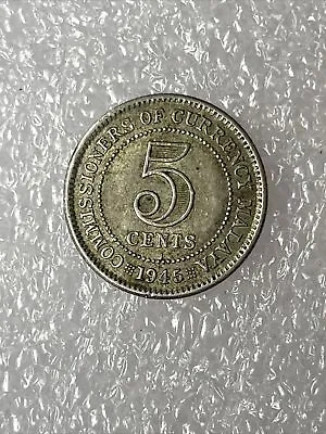 £9 • Buy 1945 I Malaya 5 Cents Silver Kgvi Used Coin