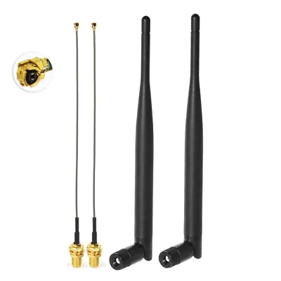 Bingfu Dual Band WiFi 2.4GHz 5GHz 5.8GHz 6dBi RP-SMA Male Antenna 15cm U.FL IPX • $8.80