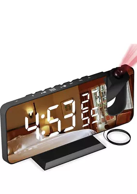 £16.99 • Buy Projection Alarm Clock 7 LED , Alarm Clock Bedside With FM 7Mirror DisplayAIKOVE