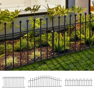 Metal Iron Garden Railing Wall Panel Fence Panel Privacy Picket Ball End Barrier • £99.95