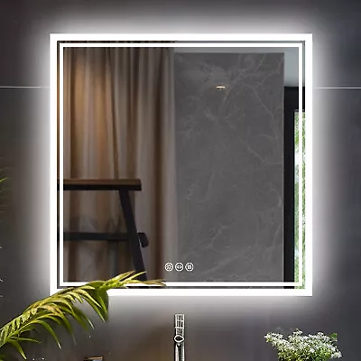 Wisfor LED Bathroom Mirror Dimmable Antifog Wall Vanity Mirror Shatter-Proof  • $119.90