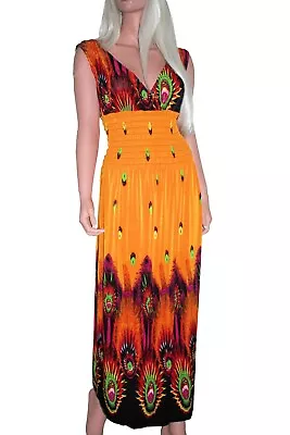 Women Maxi Dresses Summer Casual Long Maxi Dresses Beachwear Sundress One Size • £22.45