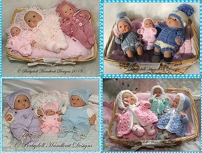 *4* Babydoll Handknit Designs Knitting Patterns Cbc1 For 5 & 8  Berenguer Dolls • £3.99