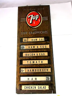 Vintage Advertising 7-up Old Menu Board  Store Wall Tin Sign  M-828 • $425