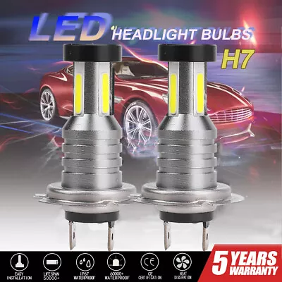 2PCS Car H7 LED Headlight 100W Globes Bulbs Kit 6500K White Lamps 8000LM  • $17.20