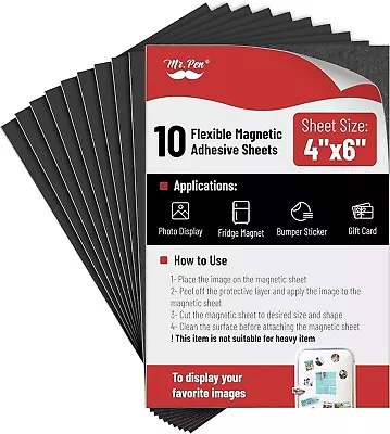 Mr. Pen- Adhesive Magnetic Sheets 4  X 6  10 Pack With Adhesive Backing Flex • $9.21