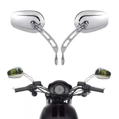 Chrome Rearview Mirrors For Harley Dyna Fat Street Bob Wide Glide Low Rider FXDB • $29.80