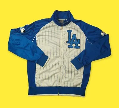 L.A Dodgers Majestic Cooperstown Vintage MLB Zip Jacket -Letterman Retro- L • £59.99