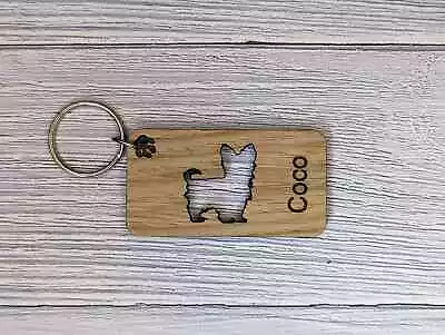 Personalised Yorkshire Terrier Wooden Keyring | Gift For Yorkie Parent • £3.66