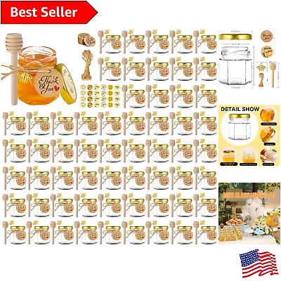 1.5 Oz Mini Glass Honey Jars - 60 Pack - Perfect For Wedding Favors Jams Party • $57.99