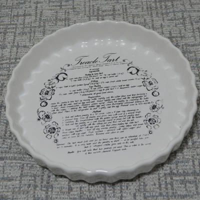 £6.99 • Buy Flan Tart Quiche Heavy Ceramic Dish 9 Inch With Treacle Tart Recipe Vintage 