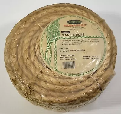 I) Vintage Librett Durables Premium 100ft 1/2  Roll Manila Rope • $19.99