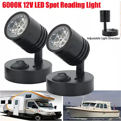 2Pcs 12V 6000K LED Interior Spot Reading Light Van Camper Caravan Boat Wall Lamp • $25.98