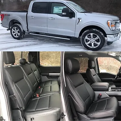 2022 Ford F-150 XLT Super Crew Factory Style Black Leather Seat Covers Upgrade • $735