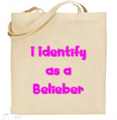 £7.95 • Buy I Identify As A Belieber  (Justin Bieber)  -   NEW TOTE BAG
