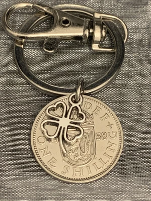 £9.99 • Buy 65th Birthday Polished 1958 Lucky Shilling & Four Leaf Clover Gift For Him Her